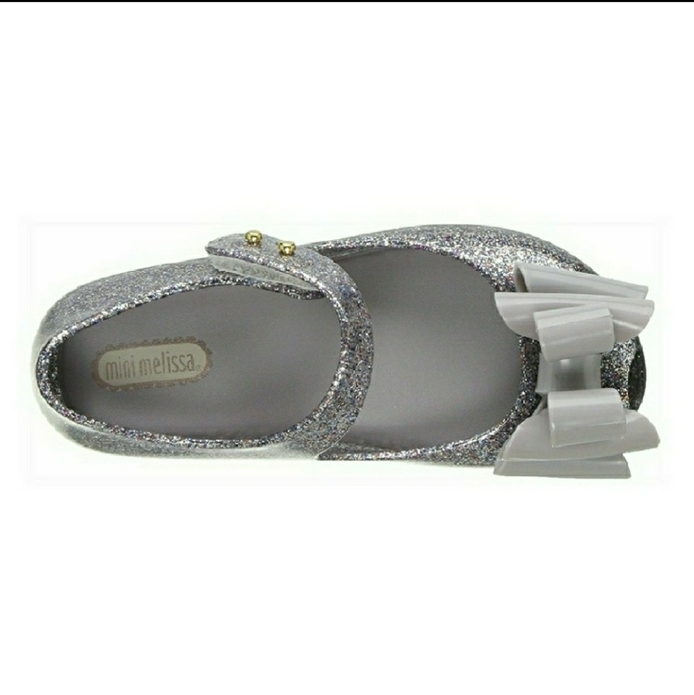 🆕 mini Melissa ultra girl bow glitter silver - Picture 2 of 3